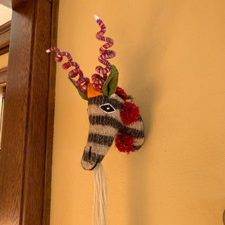 Large Wool Animal Head Trophies from Chiapas Zinnia Folk Arts 