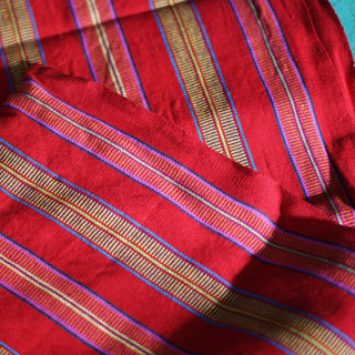 Long Red Pantelho Striped Table Runner, 8' Long Textile Zinnia Folk Arts   