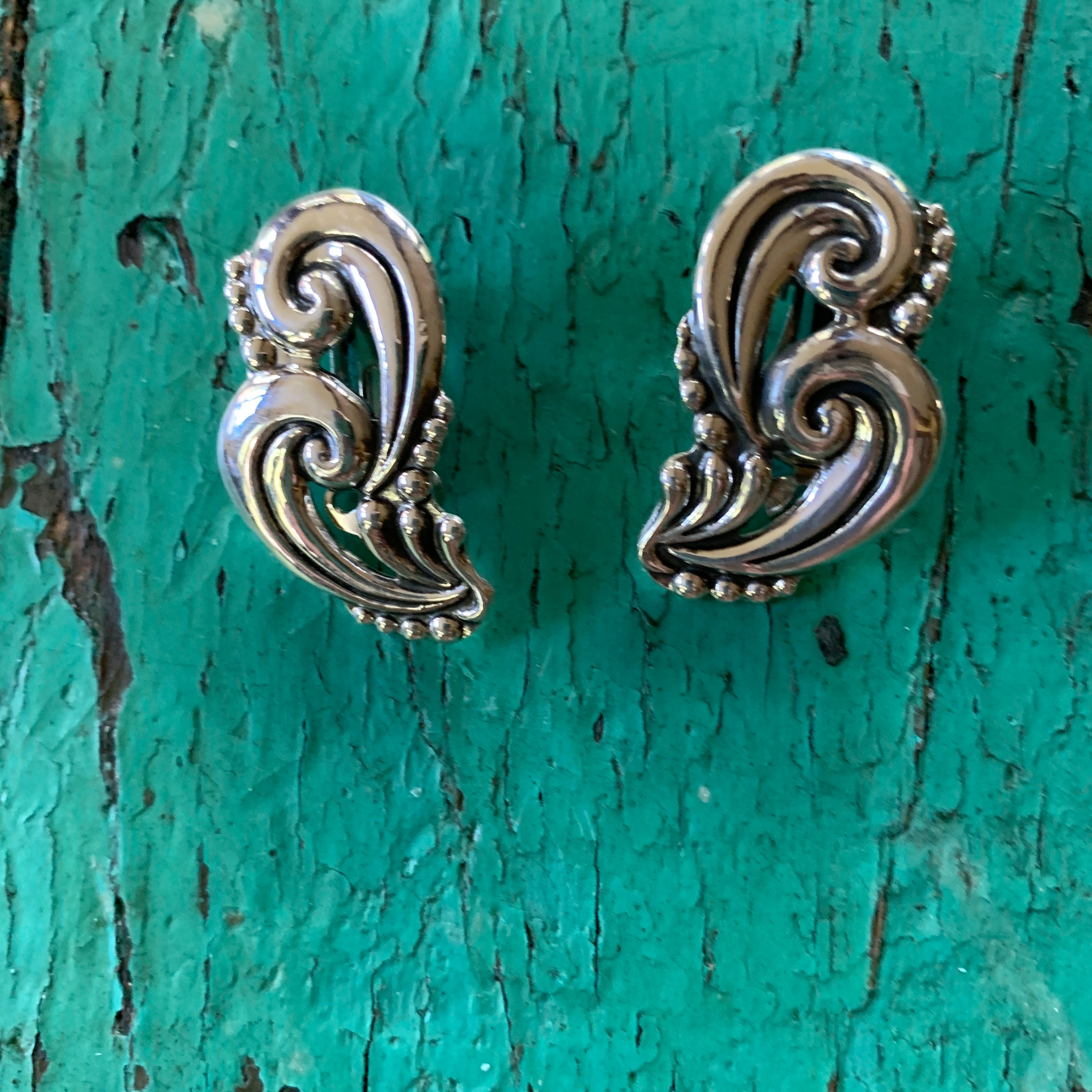 Margot Replica, Sterling Silver Post Earrings Jewelry Zinnia Folk Arts