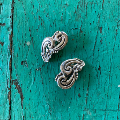 Margot Replica, Sterling Silver Necklace, Bracelet, Earrings Jewelry Zinnia Folk Arts Clip Earrings  