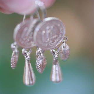 Mazahua Sterling Silver Earring with Small Coin Jewelry Victor's   