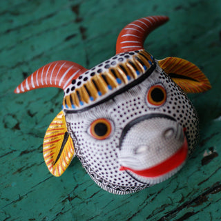 Medium Carved and Painted Animal Masks, Xuana Whimsical Zinnia Folk Arts   