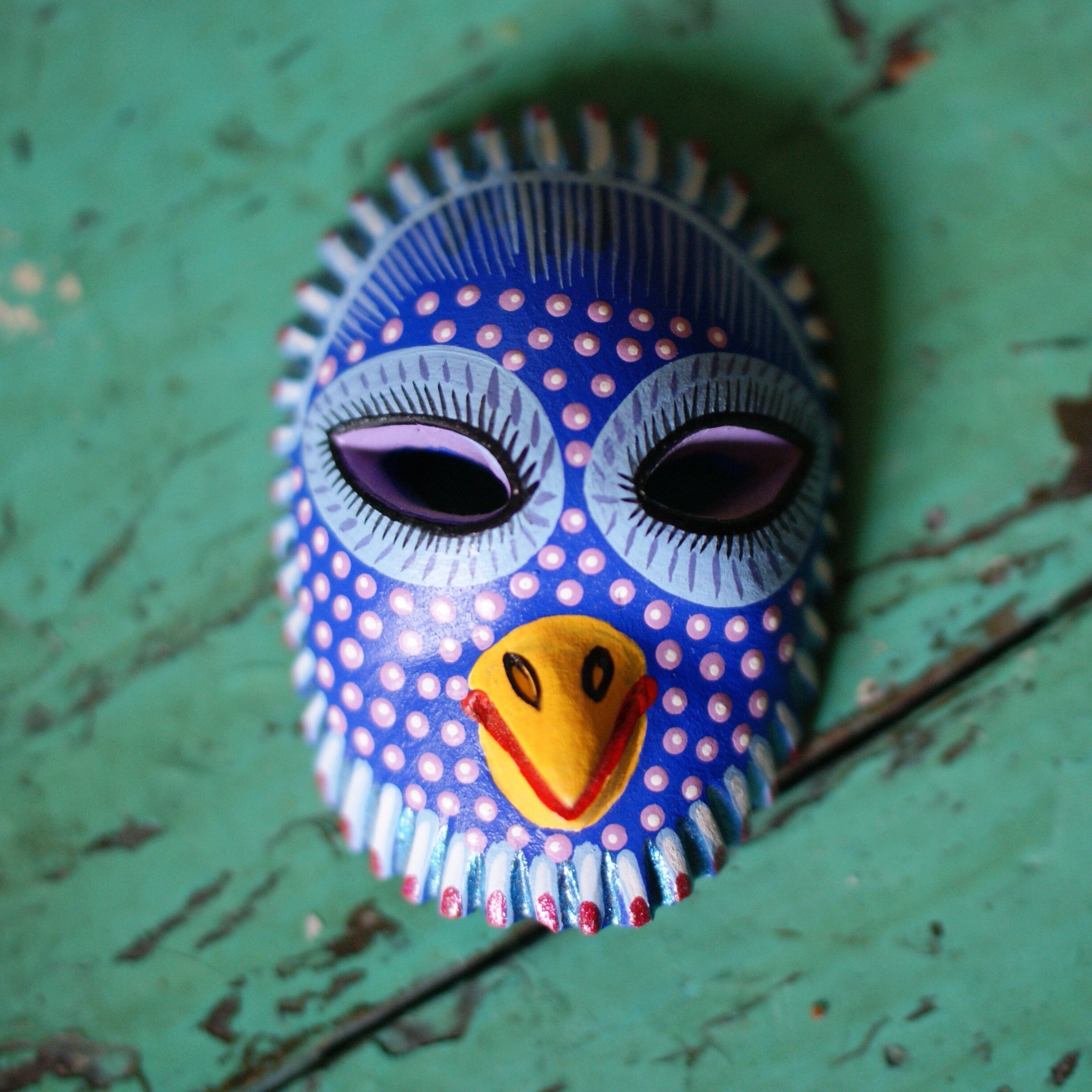 Medium Carved and Painted Animal Masks, Xuana Whimsical Zinnia Folk Arts   