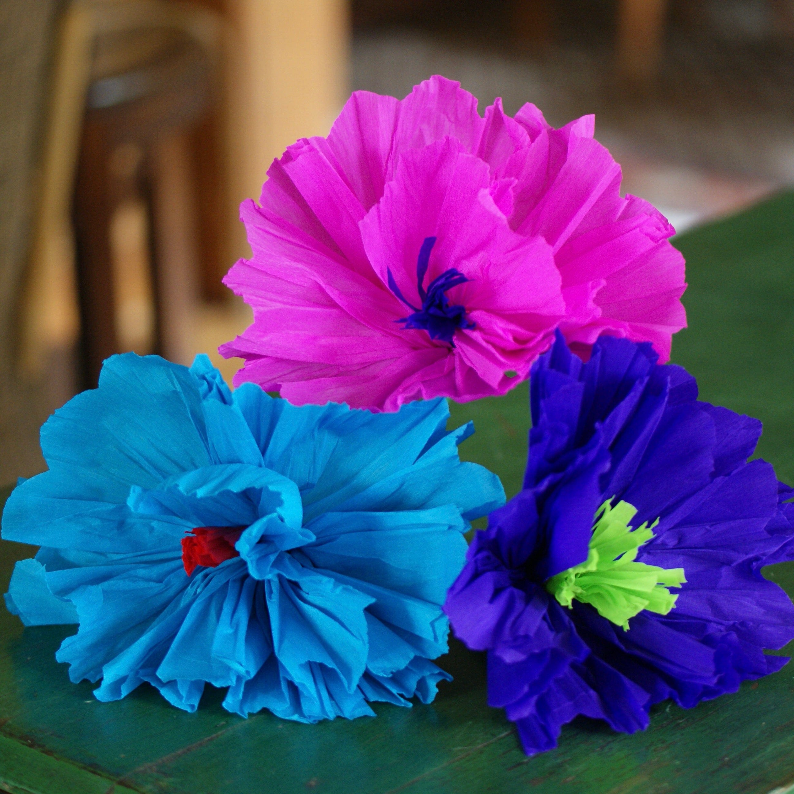 Medium Size Fiesta Paper Flowers Fiesta Zinnia Folk Arts   