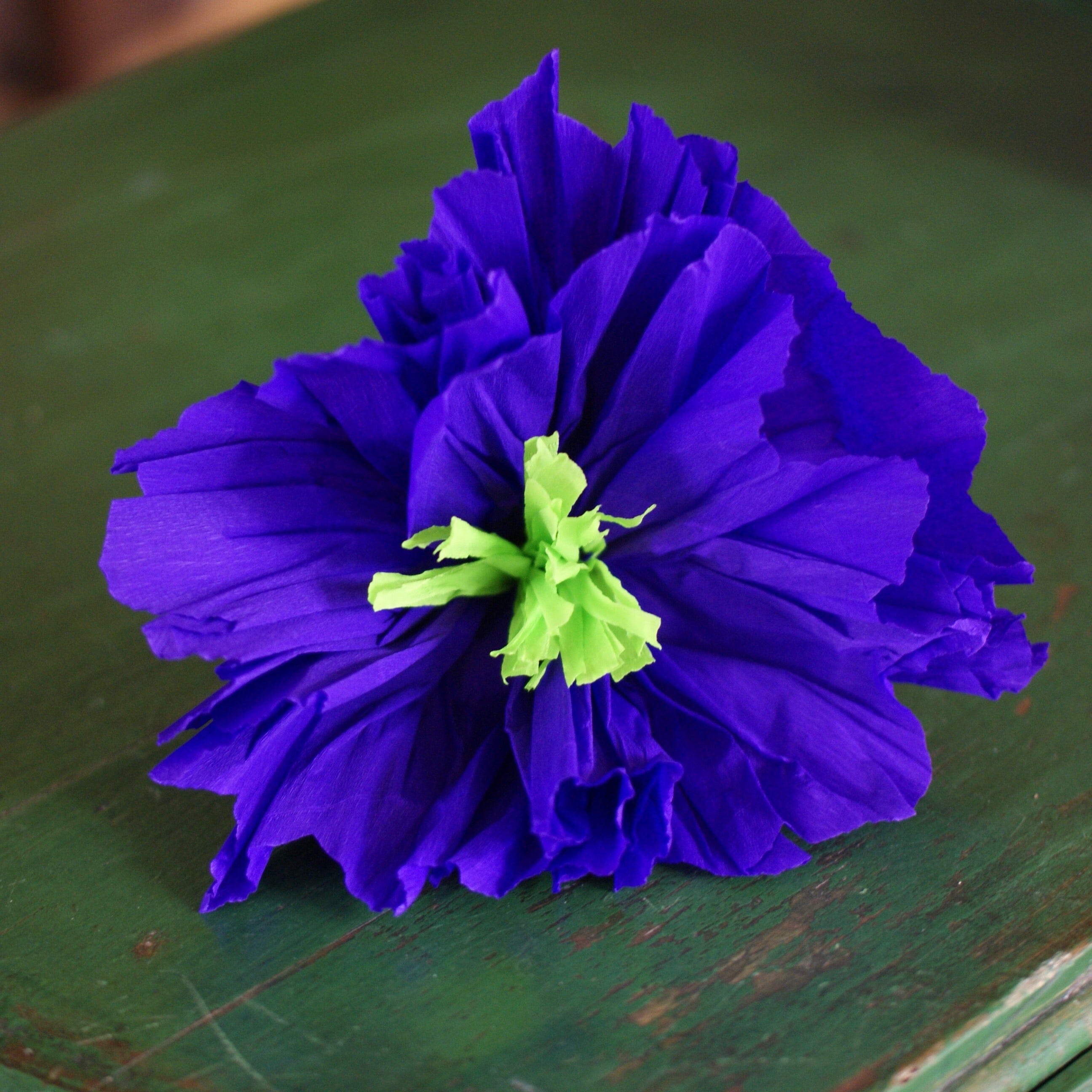 Medium Size Fiesta Paper Flowers Fiesta Zinnia Folk Arts Dark Purple  