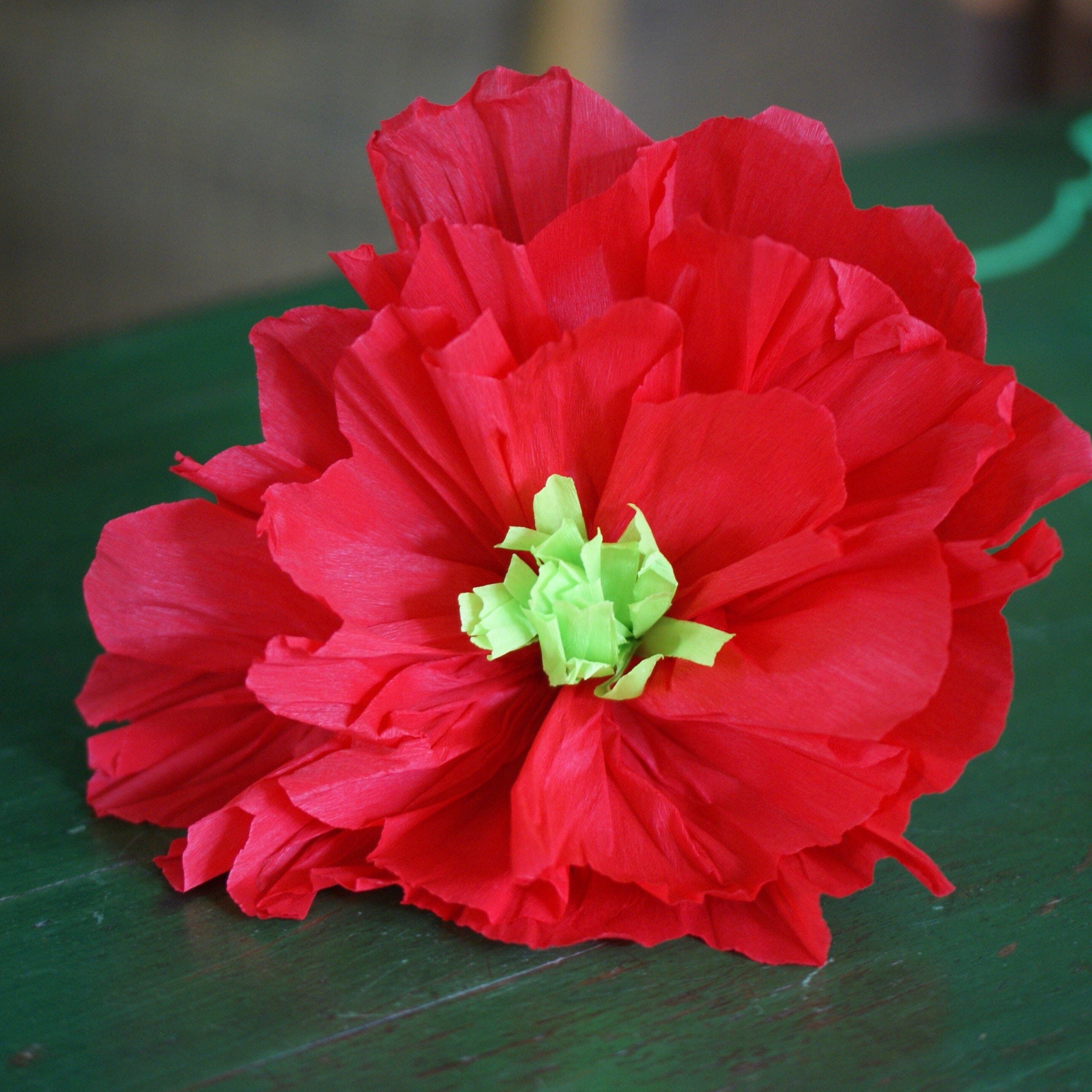 Medium Size Fiesta Paper Flowers Fiesta Zinnia Folk Arts Red  