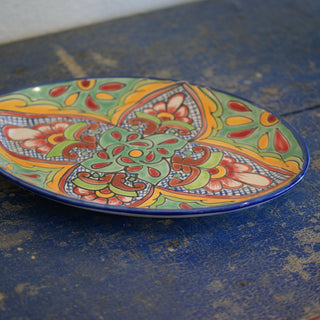 Medium Talavera Serving Platter, Ready to Ship Ceramics Zinnia Folk Arts Verde  