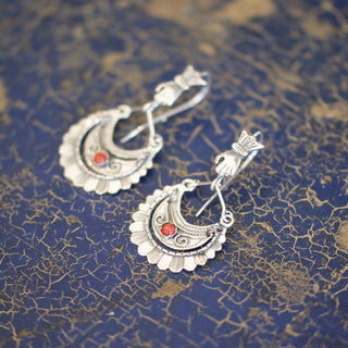 Medium Tlaxcala Arracadas Sterling Silver Earrings Jewelry Zinnia Folk Arts   