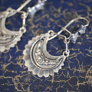 Medium Tlaxcala Arracadas Sterling Silver Earrings Jewelry Zinnia Folk Arts   