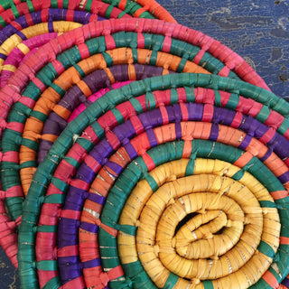 Mexican Palma Woven Trivets Home Decor Zinnia Folk Arts Multi-color  