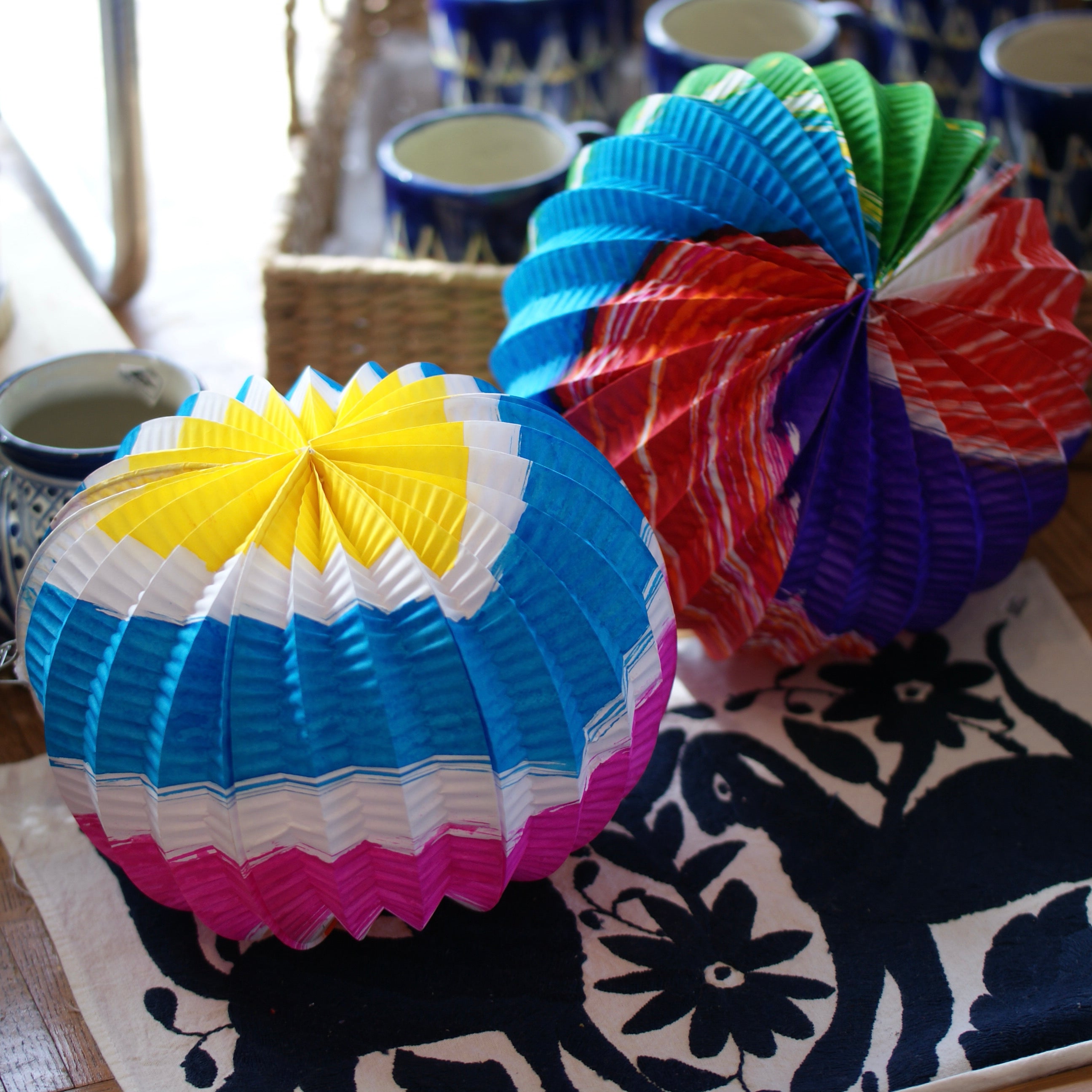 Mexican Paper Lanterns, Round or Lantern Shape Party Decor Zinnia Folk Arts   