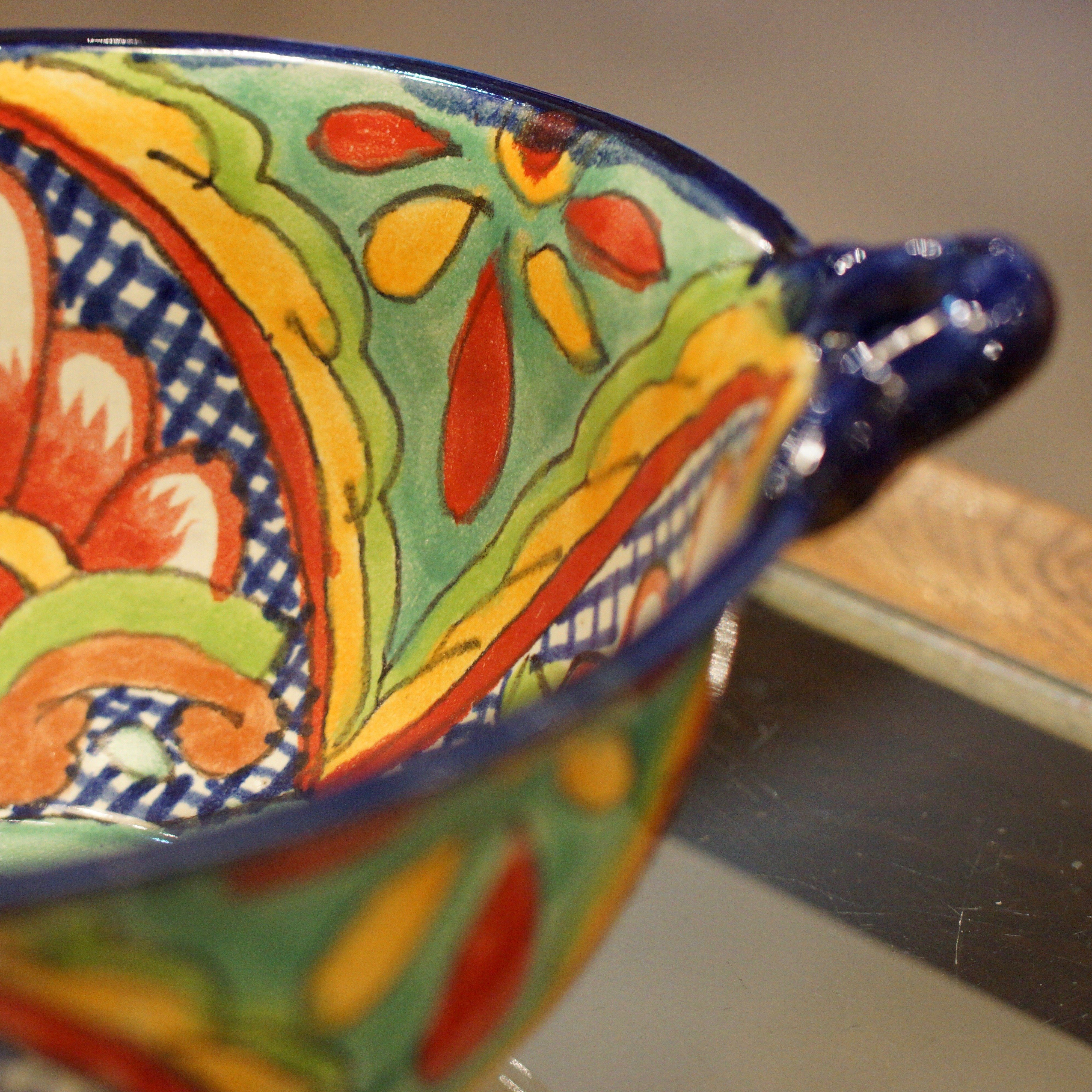 Mexican Talavera Cazuela Bowls with Handles, 12", Ready to Ship Ceramics Zinnia Folk Arts   