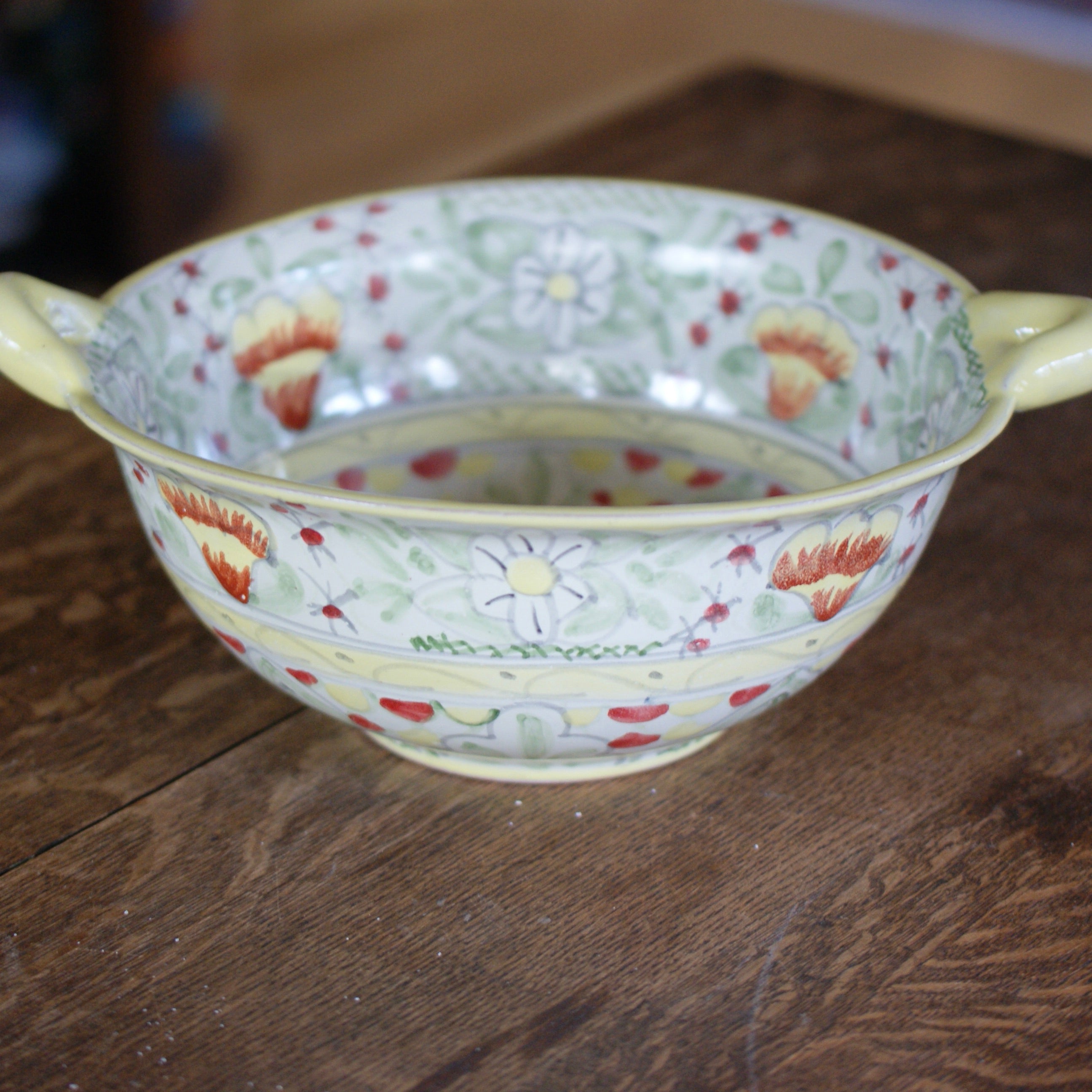Mexican Talavera Cazuela Bowls with Handles, 12", Ready to Ship Ceramics Zinnia Folk Arts   
