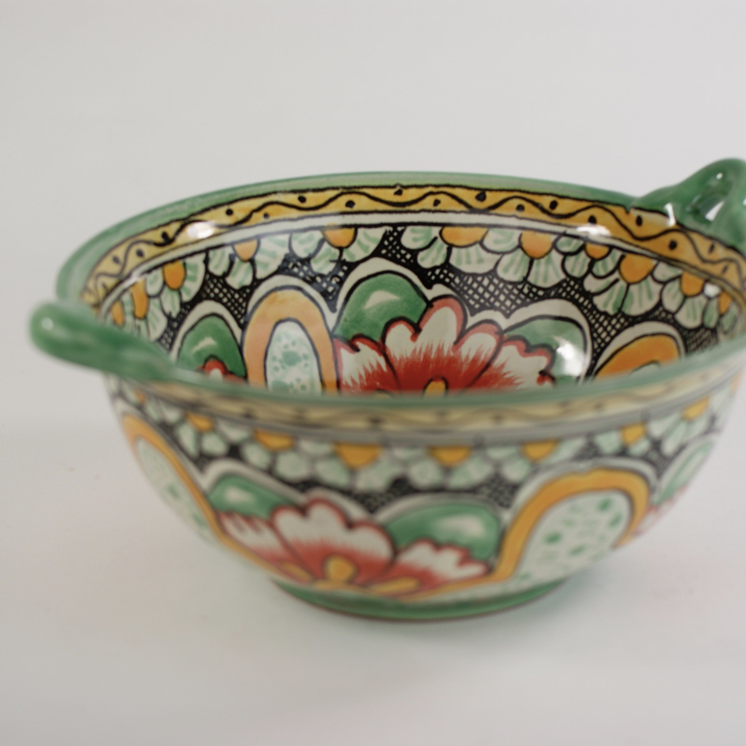 Mexican Talavera Cazuela Bowls with Handles, 12", Ready to Ship Ceramics Zinnia Folk Arts   