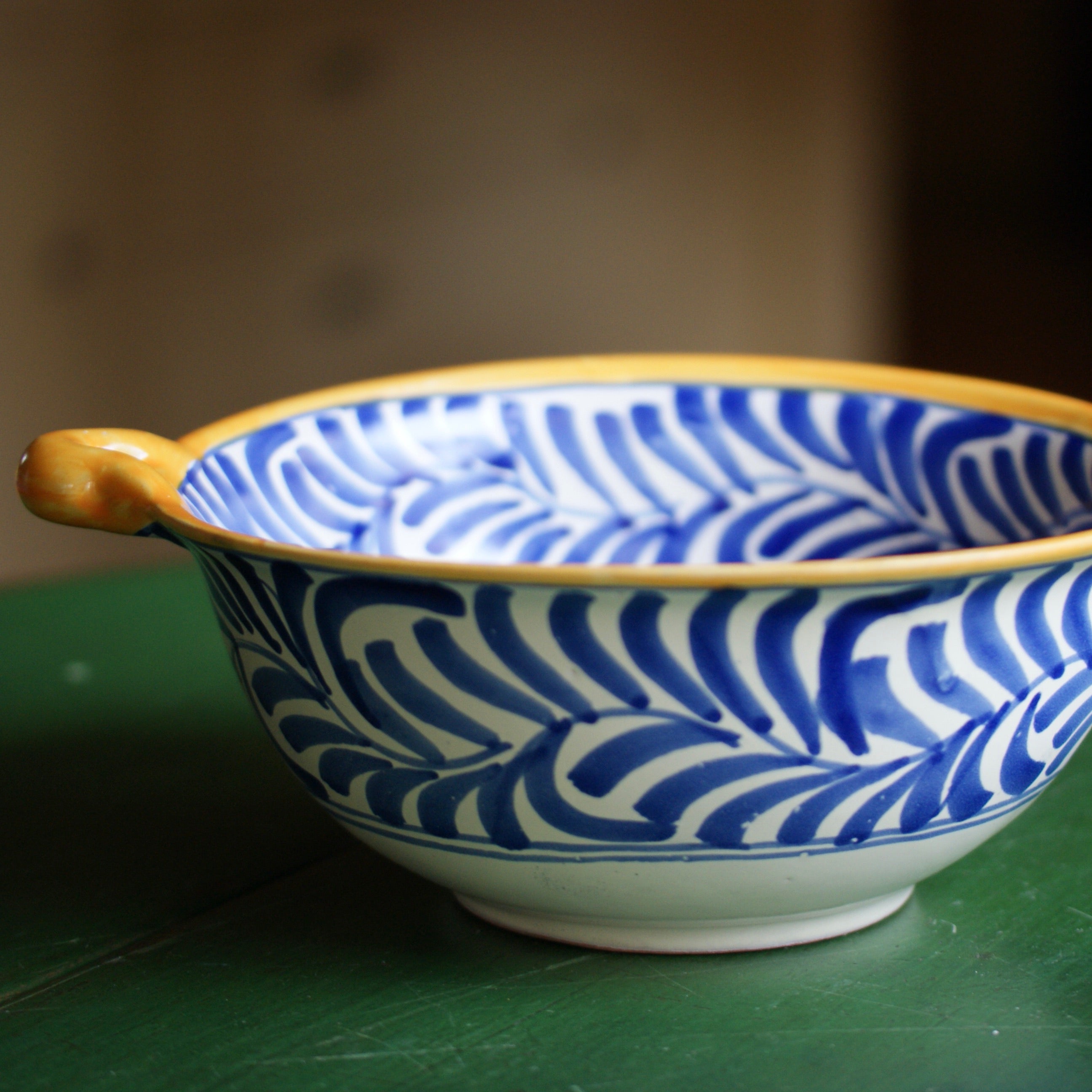 Mexican Talavera Cazuela Bowls with Handles, 12", Ready to Ship Ceramics Zinnia Folk Arts   