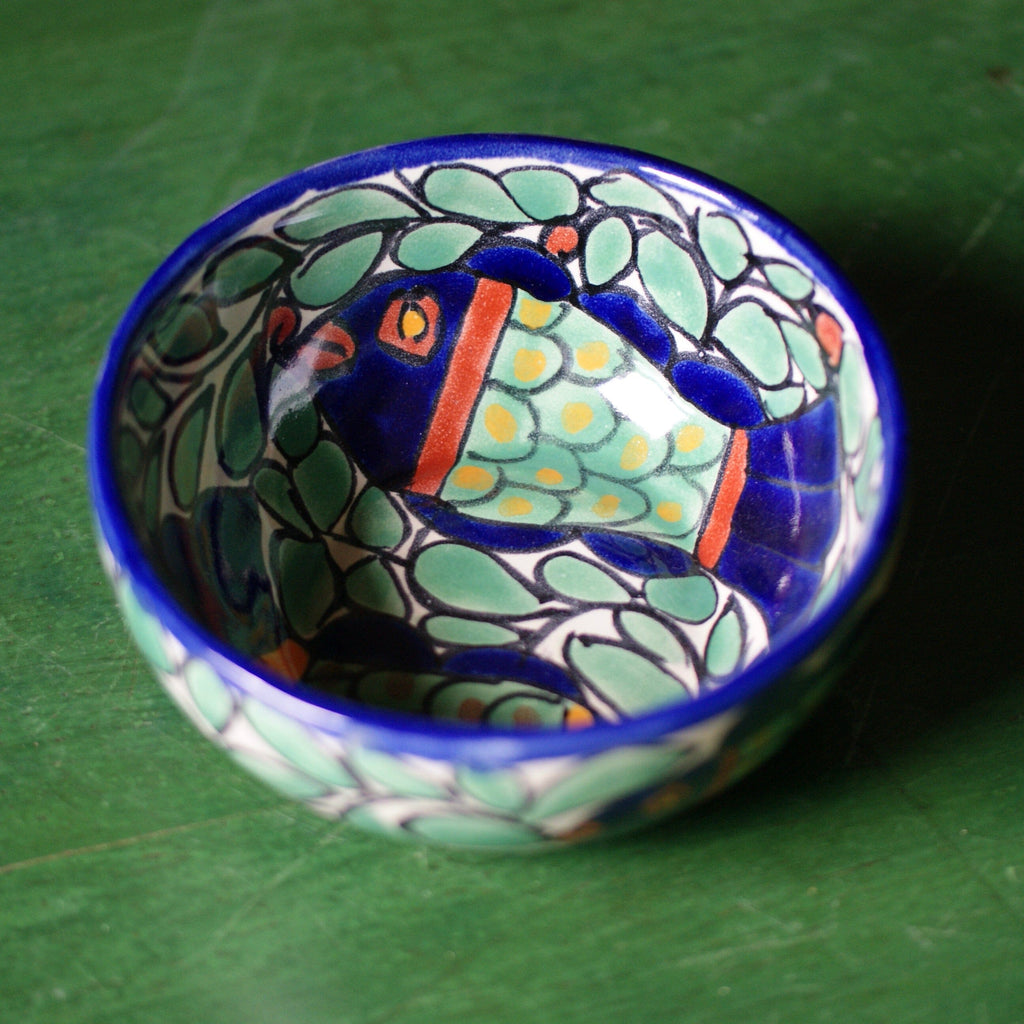 Mexican Talavera Cereal Bowls, Ready to Ship Ceramics Zinnia Folk Arts Fish  