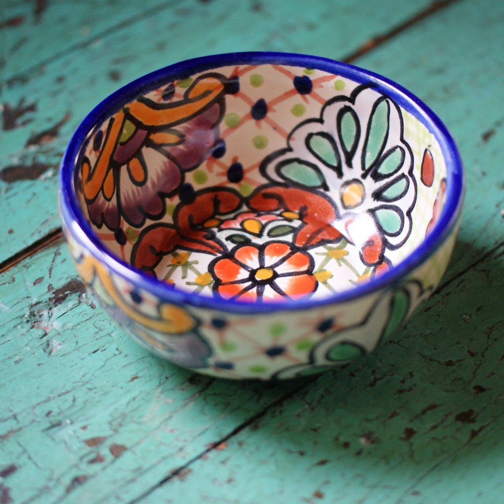 Mexican Talavera Cereal Bowls, Ready to Ship Ceramics Zinnia Folk Arts Sara  