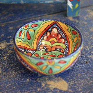Mexican Talavera Cereal Bowls, Ready to Ship Ceramics Zinnia Folk Arts Verde  