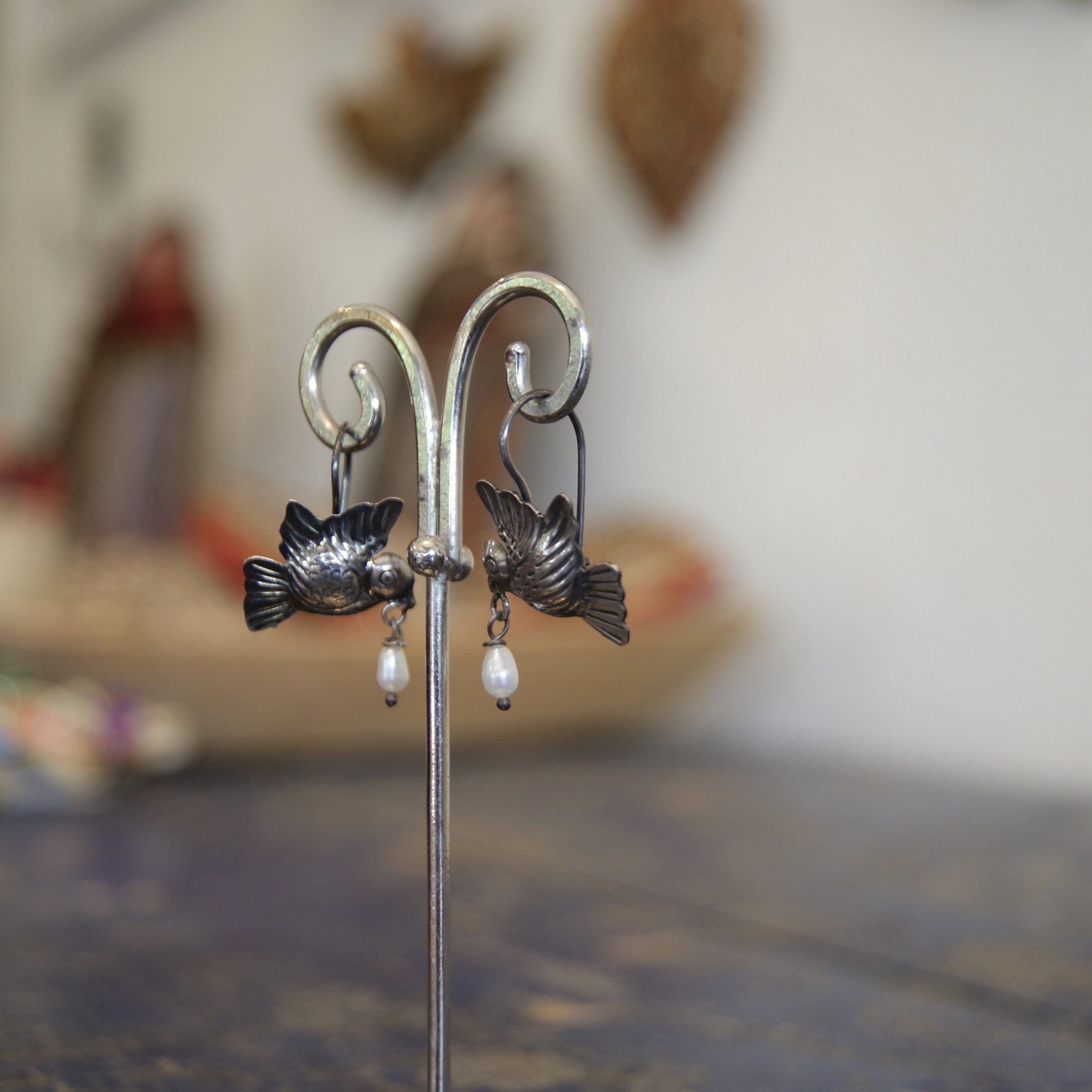 Mexico City Lovebirds With or Without Cup Dangles Jewelry Victor's   