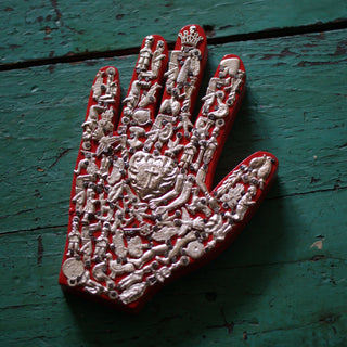 Milagro Covered Hand, Large religious Zinnia Folk Arts   