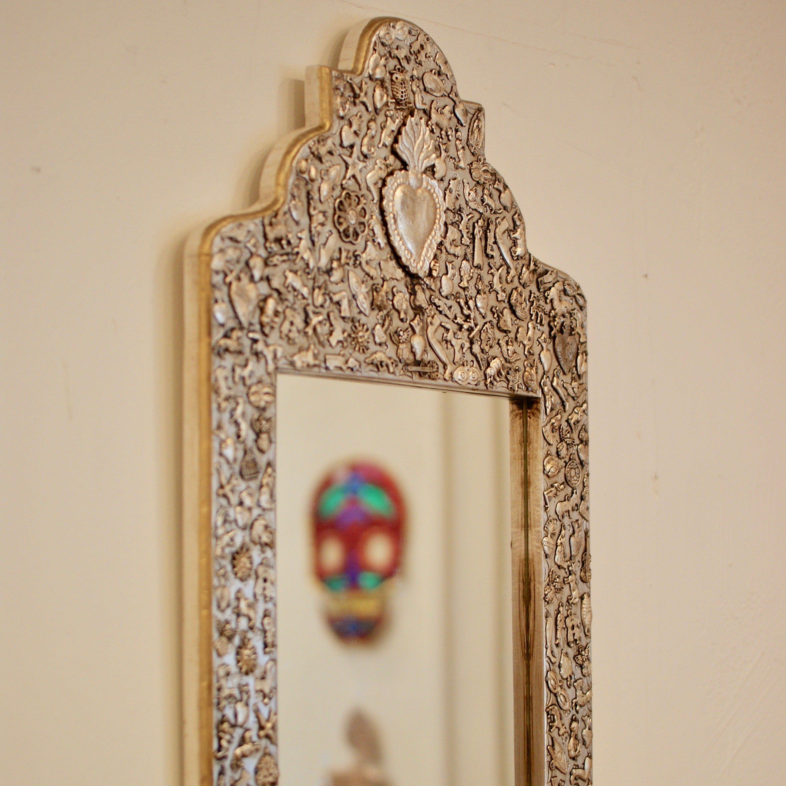 Milagro Covered Mirror Frame Large Home Decor Zinnia Folk Arts   