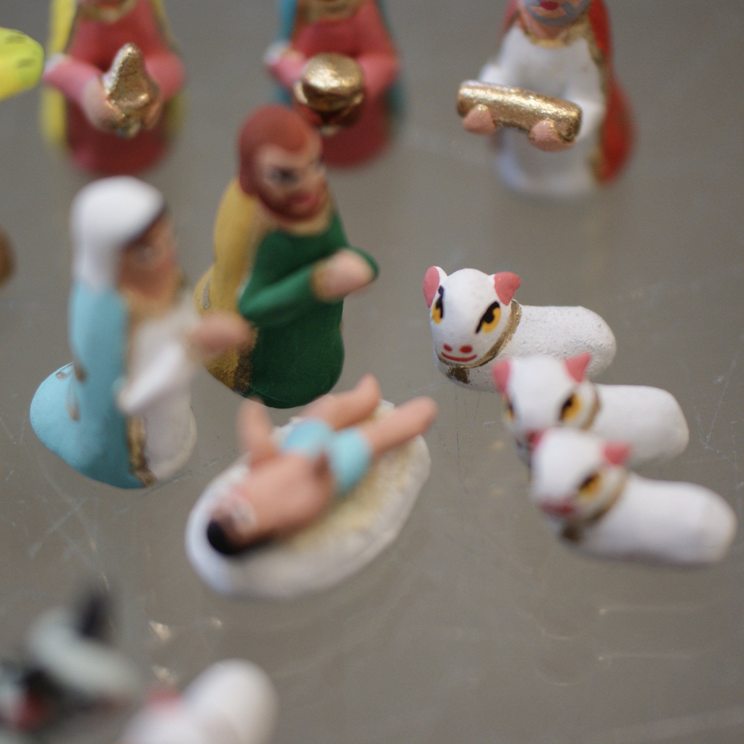 Extra Mini Clay Tlaxcala Nativity Scene, 12 pieces Christmas Zinnia Folk Arts   