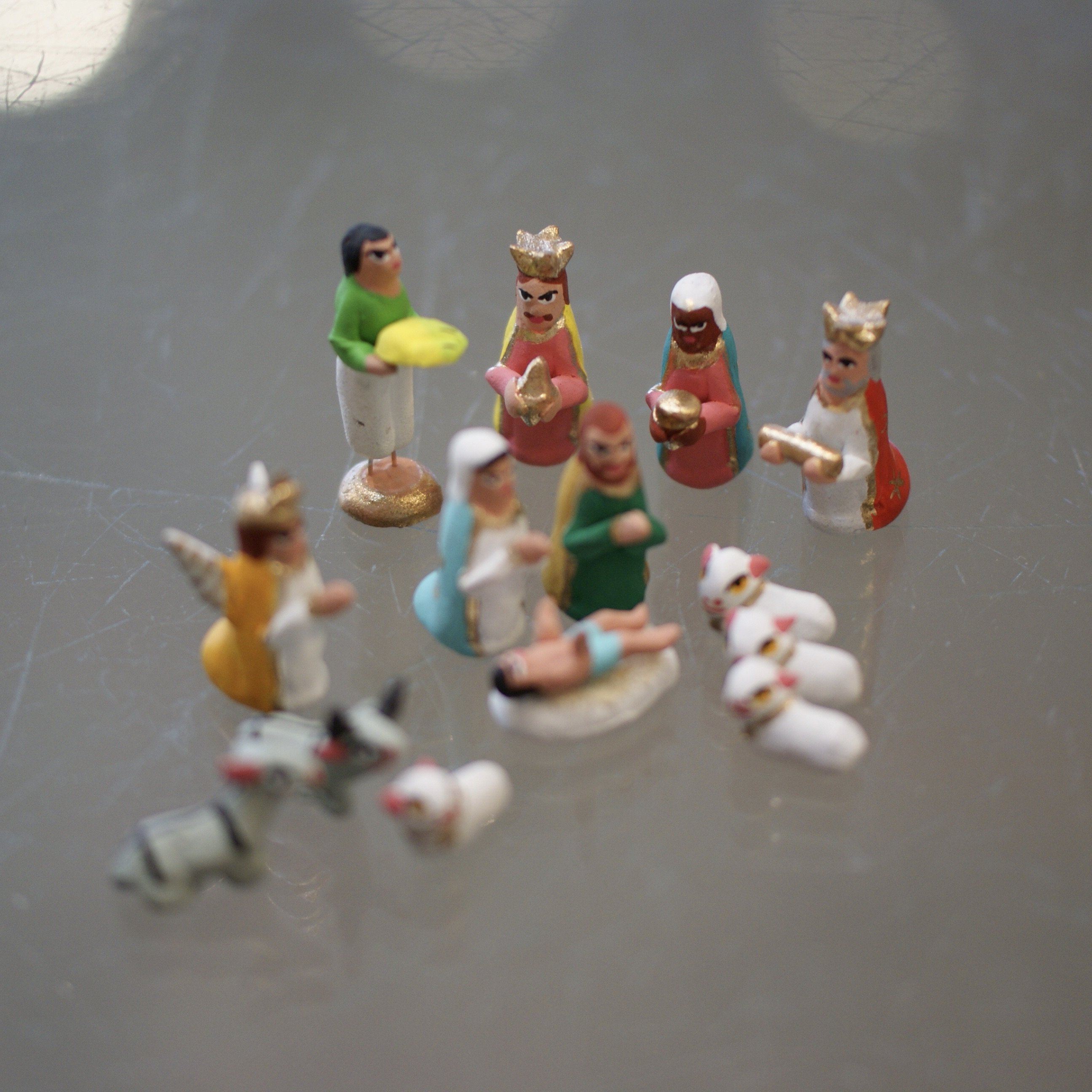 Extra Mini Clay Tlaxcala Nativity Scene, 12 pieces Christmas Zinnia Folk Arts   