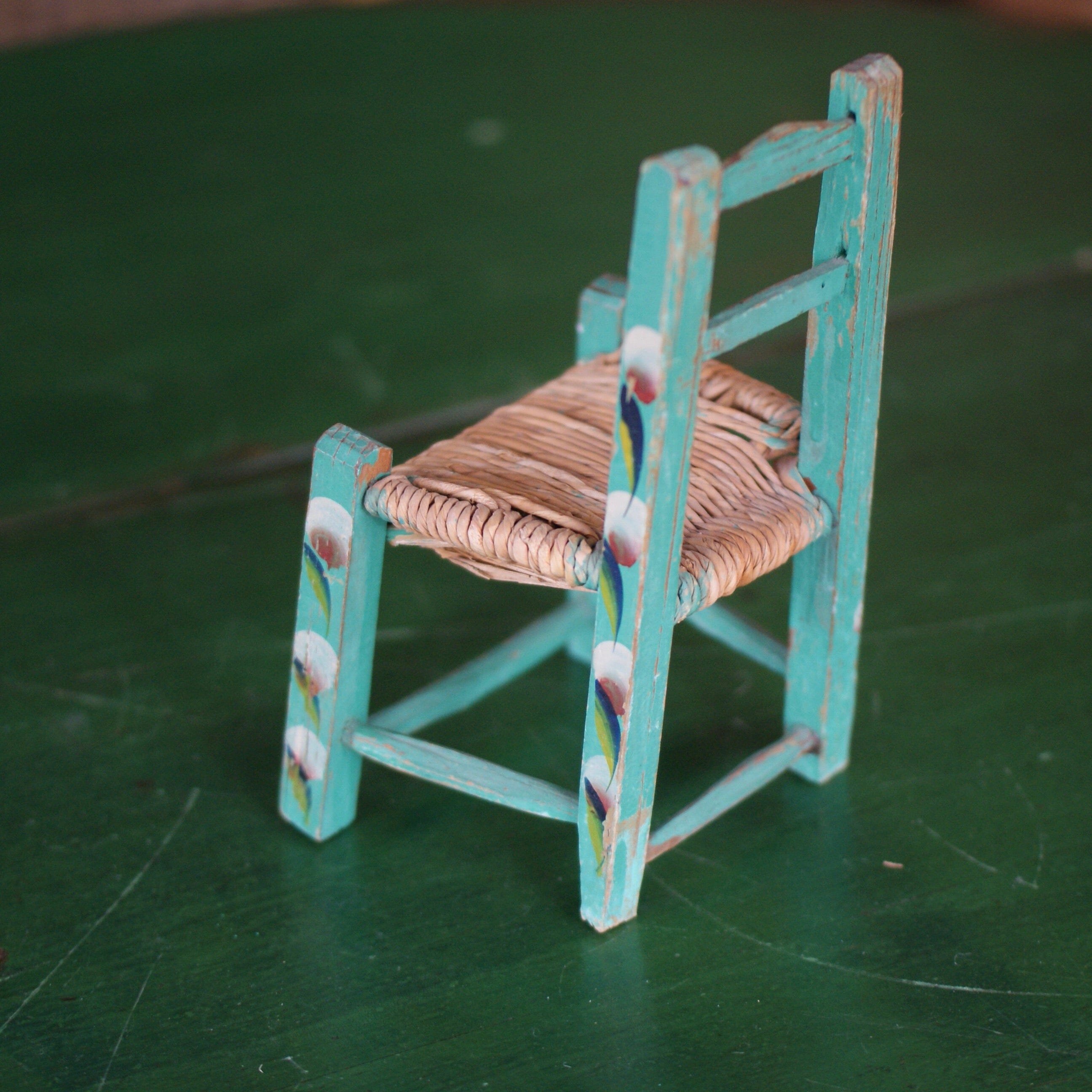 Miniature Painted Wooden Chair  Zinnia Folk Arts   