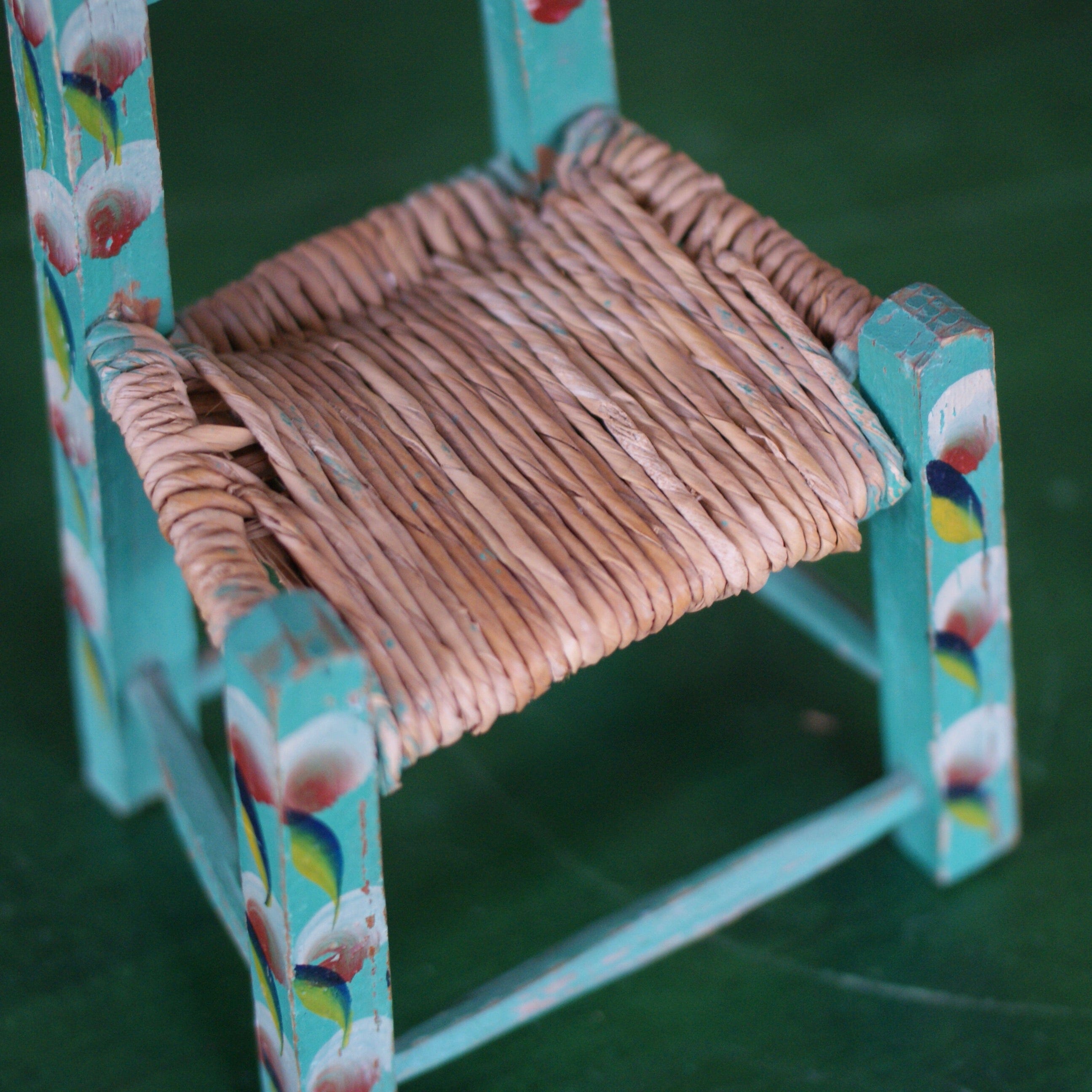 Miniature Painted Wooden Chair  Zinnia Folk Arts   