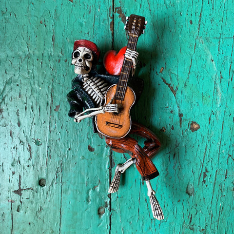 LAST ONE! Musical Skeletons, Potato Paste Figures, Peru Day of the Dead Zinnia Folk Arts   