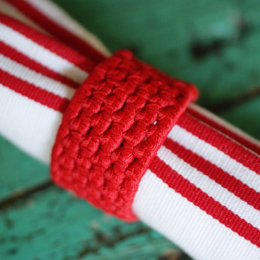 Napkin Rings, Set of 2 Zinnia Folk Arts Red Woven