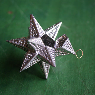 Natural Tin Stars with Tiny Holes Christmas Zinnia Folk Arts   