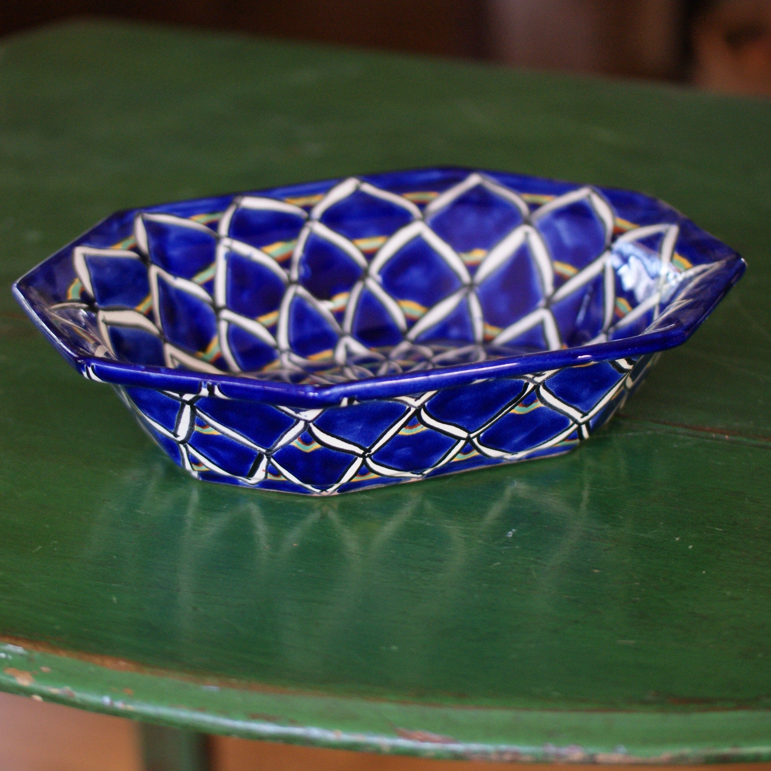 Octagonal Talavera Serving Bowls, Ready to Ship Ceramics Zinnia Folk Arts   