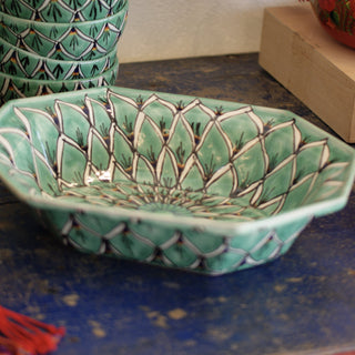 Octagonal Talavera Serving Bowls, Ready to Ship Ceramics Zinnia Folk Arts   