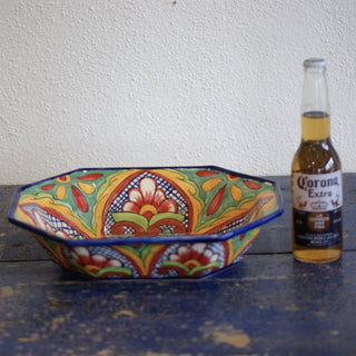 Octagonal Talavera Serving Bowls, Ready to Ship Ceramics Zinnia Folk Arts   