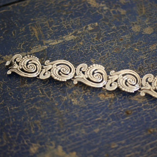 Old Mexico Silver Bracelet, Romero Jewelry Zinnia Folk Arts   