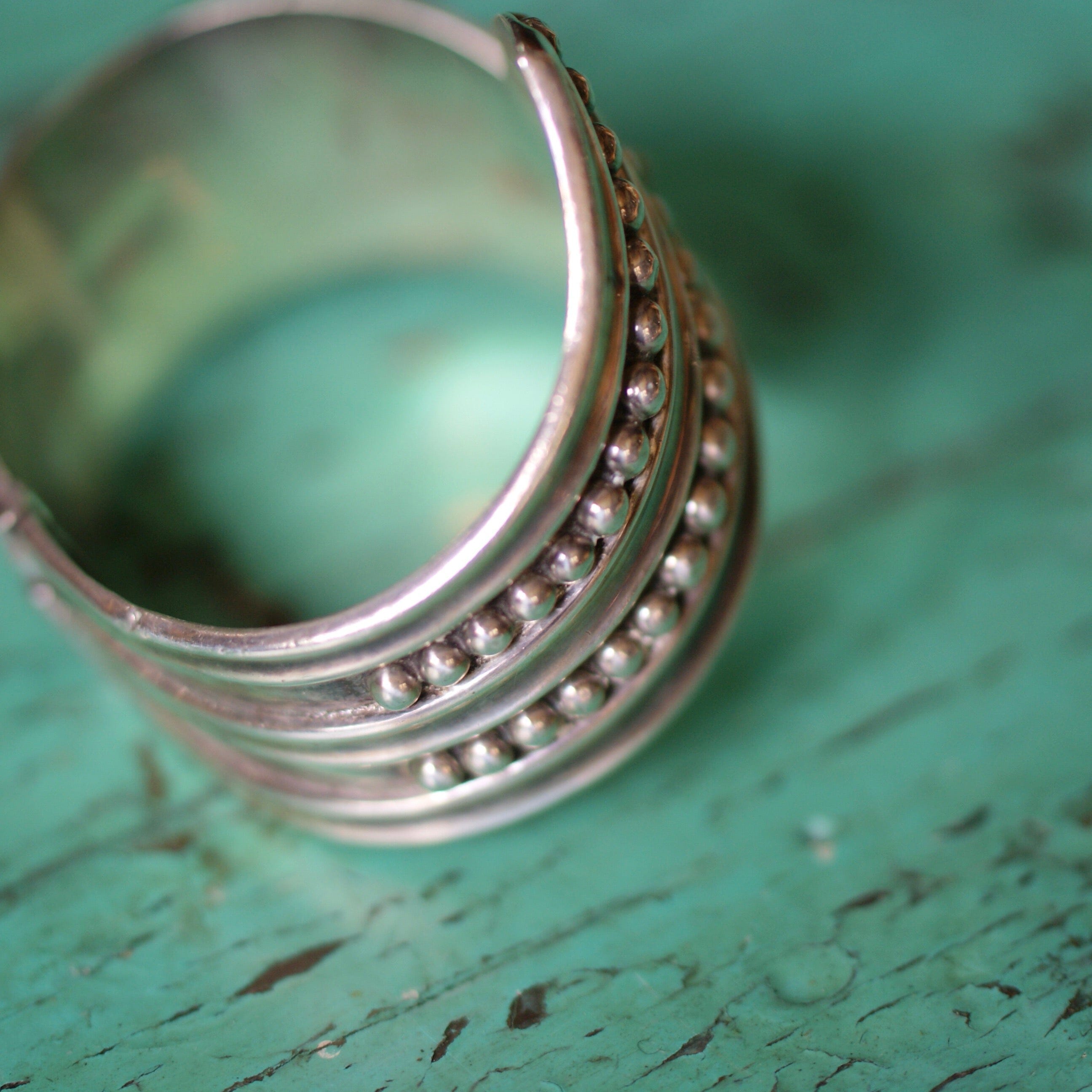 Old Mexico Silver Center Opening Bracelet Jewelry Zinnia Folk Arts   