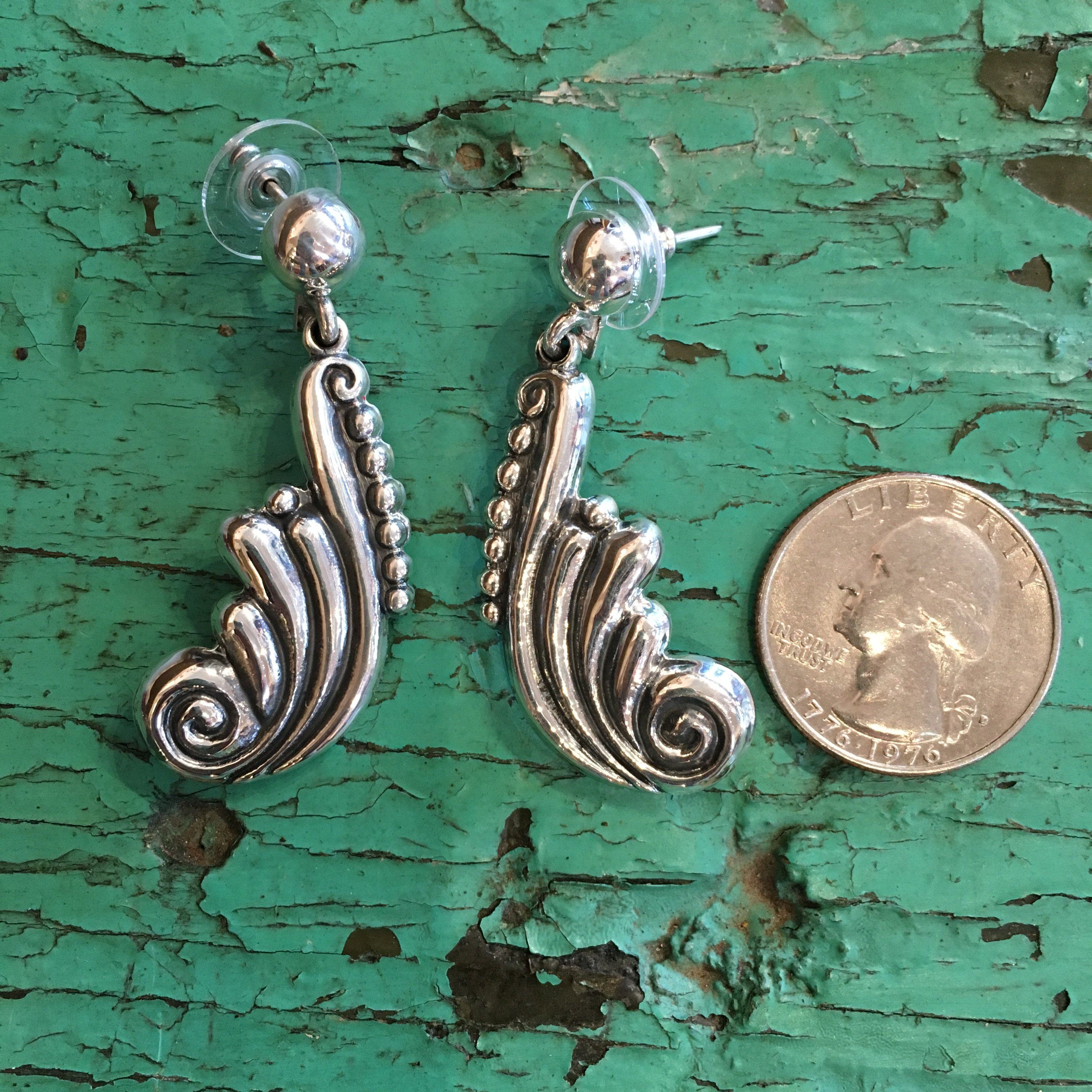 Old Mexico Silver Earrings, Margot Jewelry Zinnia Folk Arts   