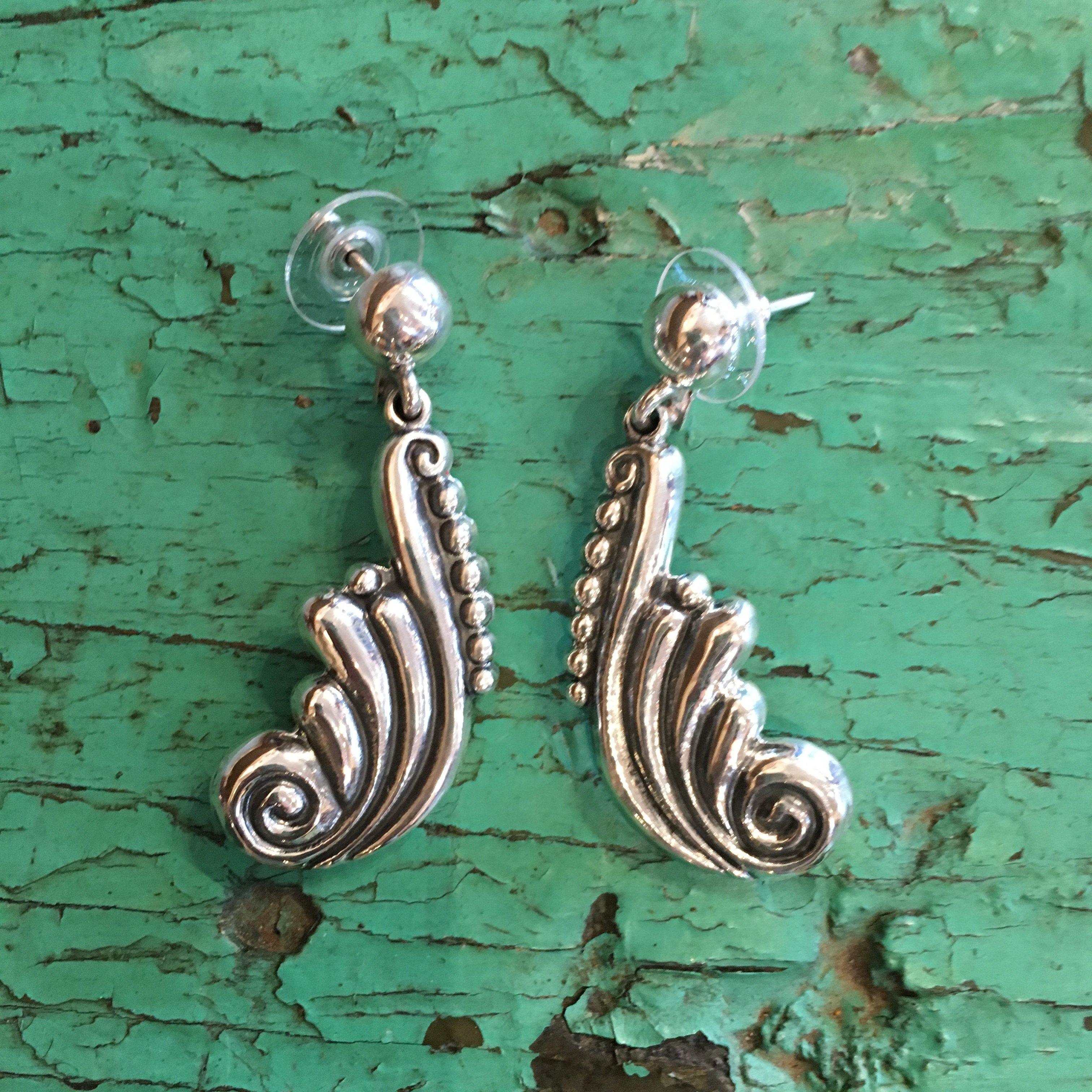 Old Mexico Silver Earrings, Margot Jewelry Zinnia Folk Arts   