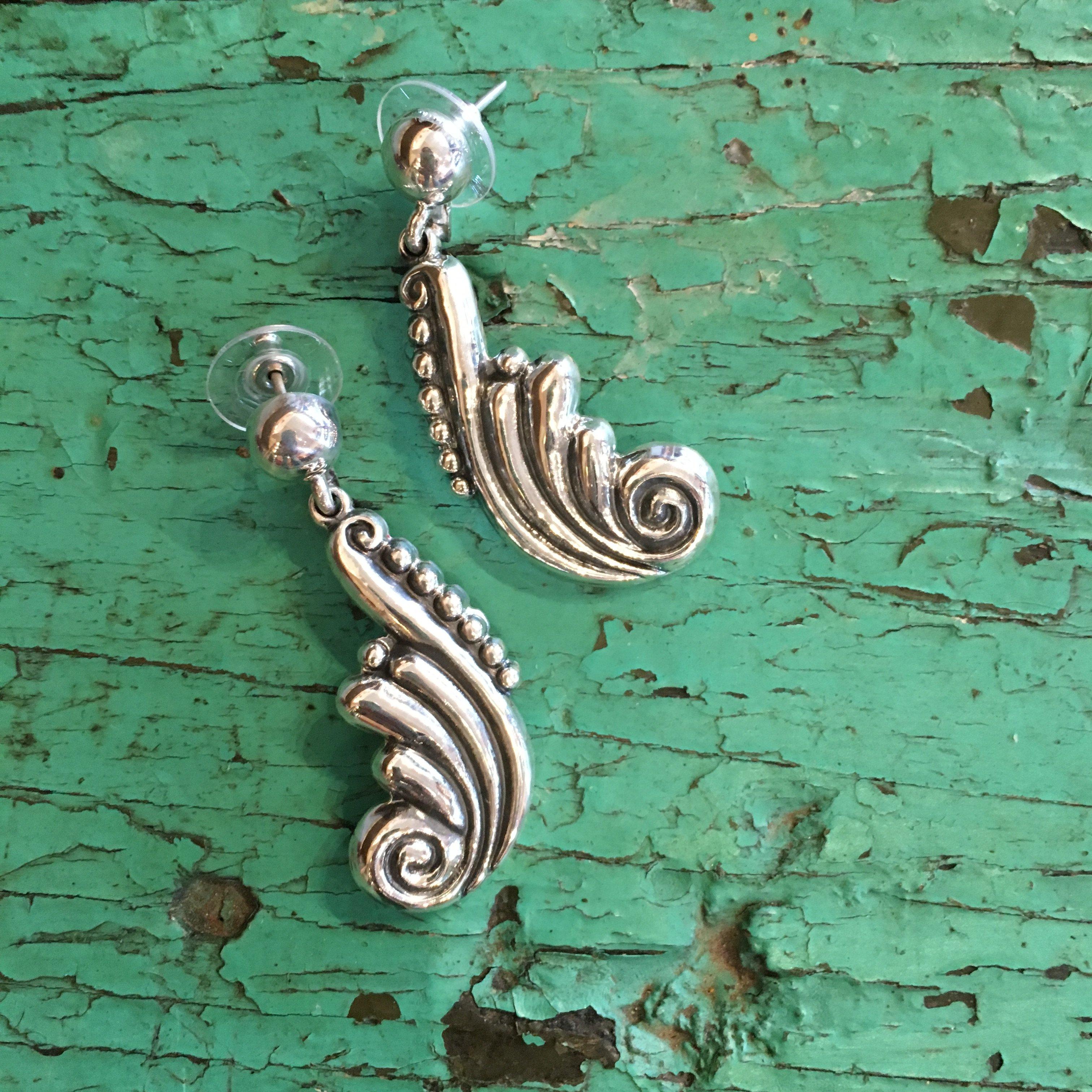 Old Mexico Silver Earrings, Margot Jewelry Zinnia Folk Arts   