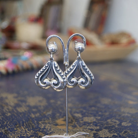 Old Mexico Silver Earrings, Margot Jewelry Zinnia Folk Arts Margot 1  