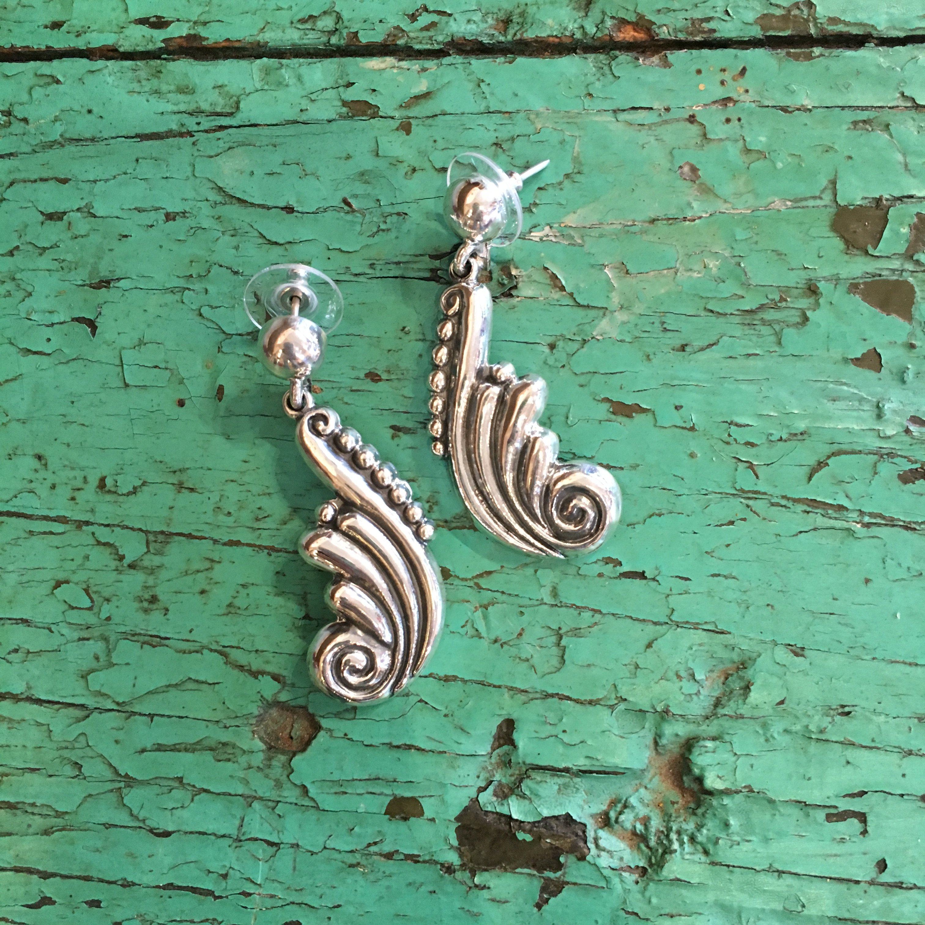 Old Mexico Silver Earrings, Margot Jewelry Zinnia Folk Arts Margot 2  