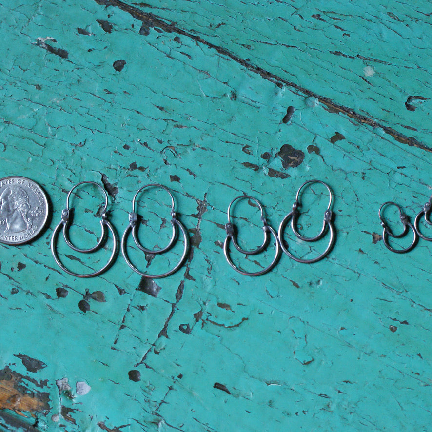 Open Half-Moon Shape Silver Mexican Arracadas, Medium Jewelry Victor's   