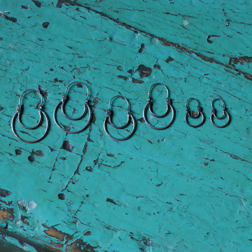 Open Half-Moon Shape Silver Mexican Arracadas, Medium Jewelry Victor's   