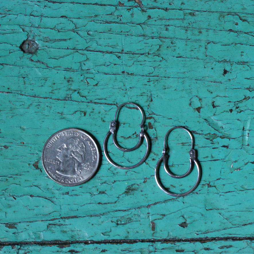 Open Half-Moon Shape Silver Mexican Arracadas, Medium Jewelry Victor's   