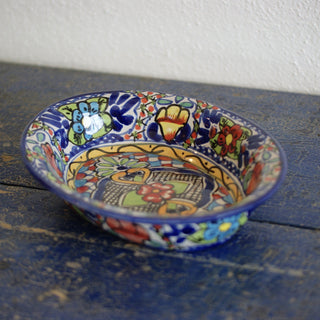 Oval-Shaped Mexican Talavera Serving Bowl Ceramics Zinnia Folk Arts   