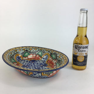 Oval-Shaped Mexican Talavera Serving Bowl Ceramics Zinnia Folk Arts   