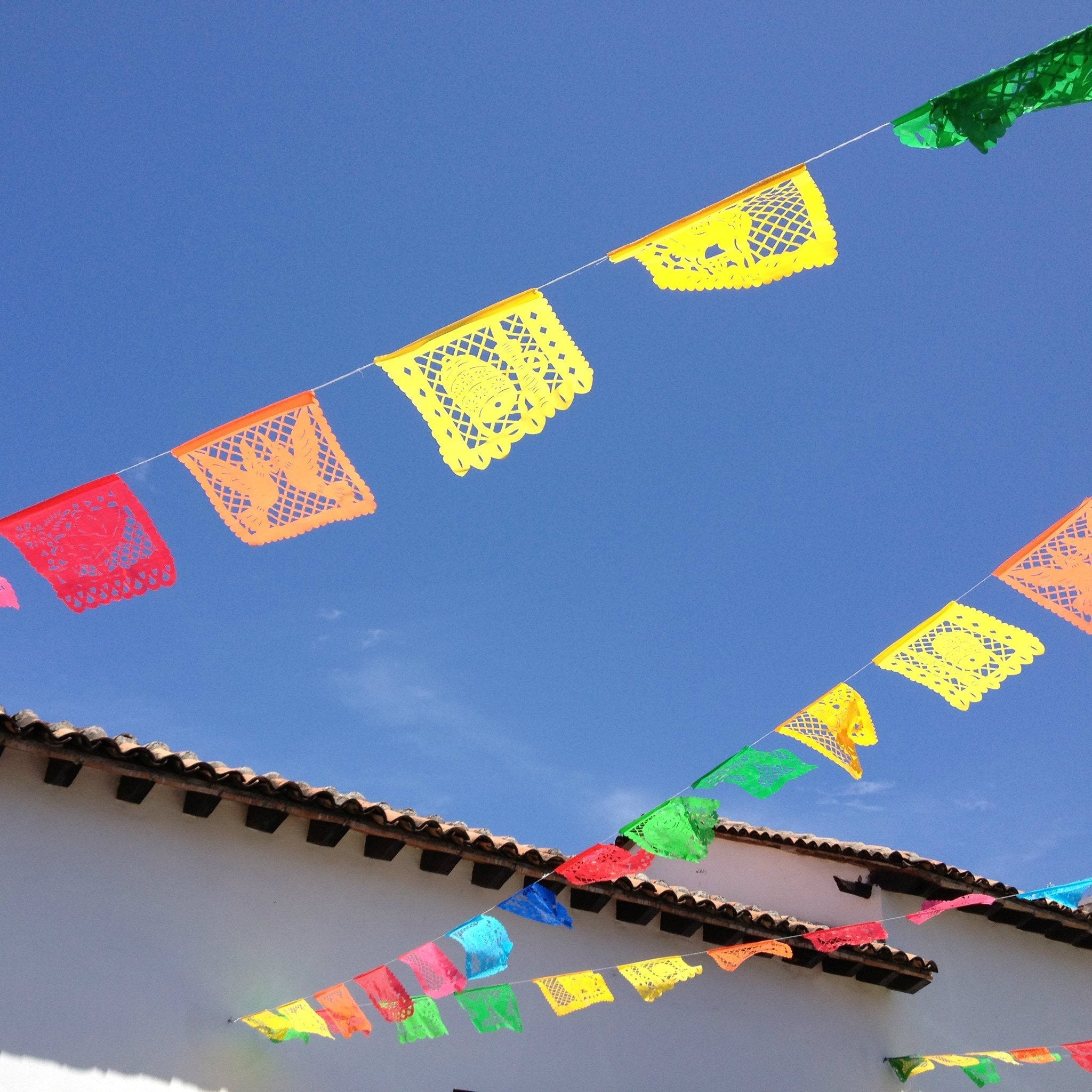 Package of Papel Picado, Medium Size/ Set of 2 packages Fiesta Zinnia Folk Arts