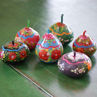 Painted Olínala Gourds, Small Bags & Boxes Zinnia Folk Arts   