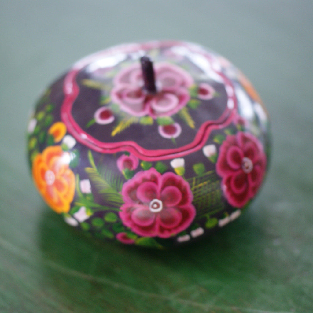Painted Olínala Gourds, Small Bags & Boxes Zinnia Folk Arts Purple  